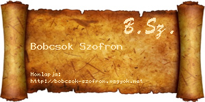 Bobcsok Szofron névjegykártya